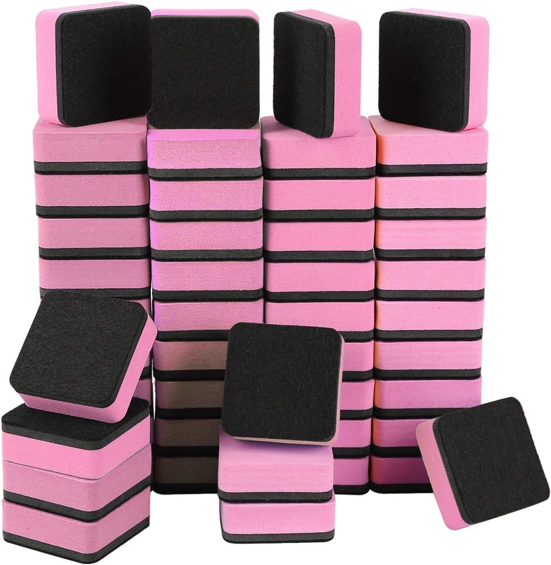 BINGBING Dry Erase Erasers, 48 Pack Magnetic Whiteboard Eraser Chalkboard Eraser Dry Eraser for Classroom Office and Home (48pcs Pink) - Image 1